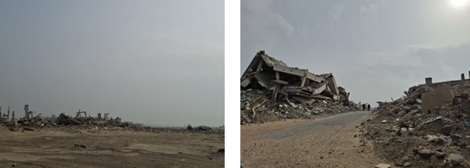 A road with rubble and debrisAI-generated content may be incorrect.