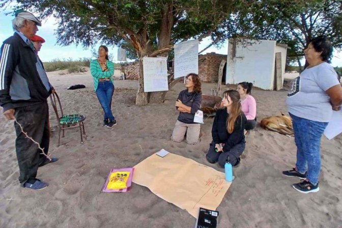 Taller mapeo Cuerpo territorio en La Pampa.