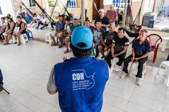 El CDH visitó San Mateo y Jaramijó, donde recogió testimonios de los familiares y los pescadores afectados. Foto: cortesía Billy Navarrete
