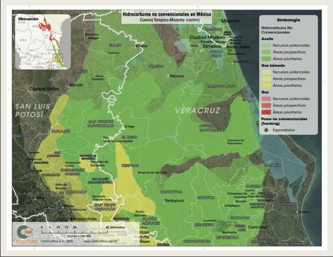 Mapa de la cuenca Tampico-Misantla centro