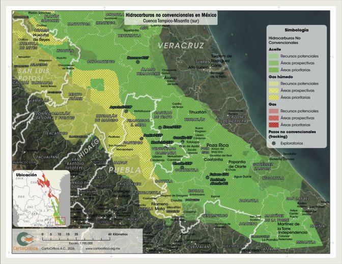 Mapa de la cuenca Tampico-Misantla (sur)